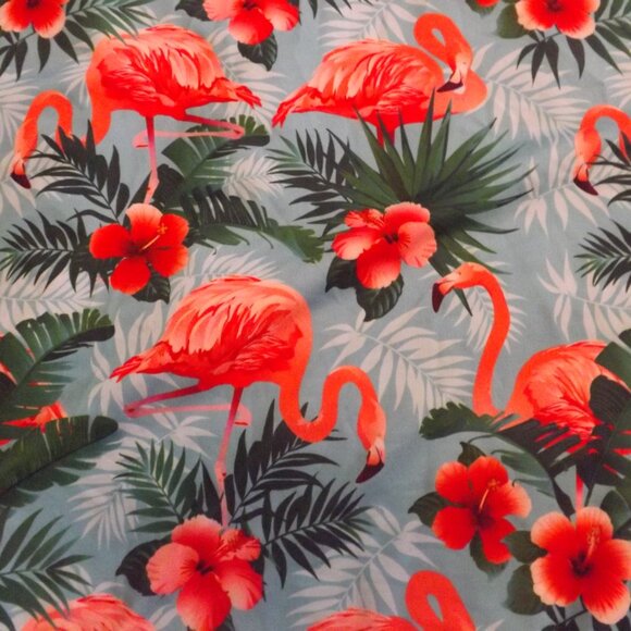 Yatta Golf Flamingo Polo Shirt Tropical Floral Print Golfing size Large - Picture 6 of 7